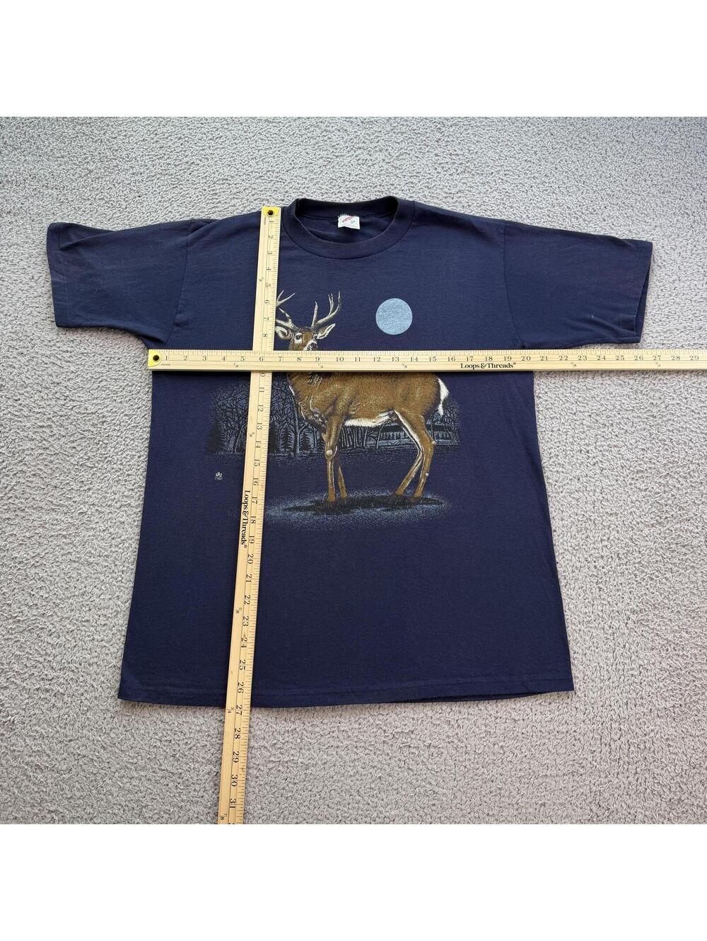 Vintage 90s Deer Wildlife T Shirt Jerzees USA Made Nature Outdoors Graphic Tee - Picture 4 of 9